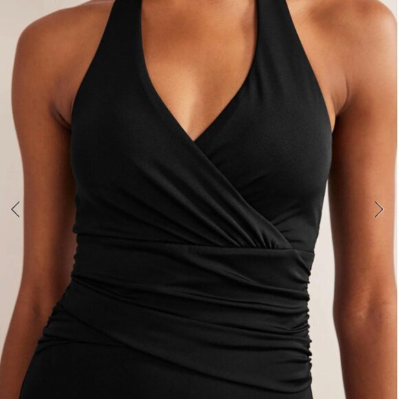 Boden Women’s Black Halter Ruched Swimsuit - Size 6 - Picture 9 of 13